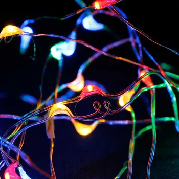 Vánoční dekorace Řetěz na baterie 30 mikro LED 160 cm na drátku barevný mix