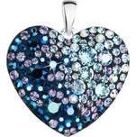 Stříbrný přívěsek s krystaly Swarovski modré srdce 34243.3 blue style