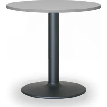 Konferenční stolek B2B Partner Konferenční stolek ZEUS II, průměr 60 cm, černá podnož, šedá