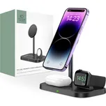 BEZDRÁTOVÁ NABÍJEČKA 3IN1 TECH-PROTECT QI15W-A22 MAGNETIC MAGSAFE WIRELESS CHARGER BLACK