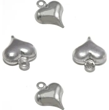 Materiál na výrobu šperku Závěsné přívesky srdce 9x4mm - 1Ks+B - 1Ks