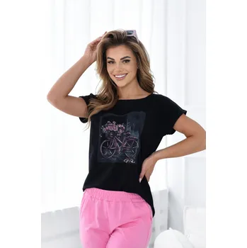 Dámská halenka OFF PINK tričko Tamara - černá, 44 (více barev (bílá, černá))