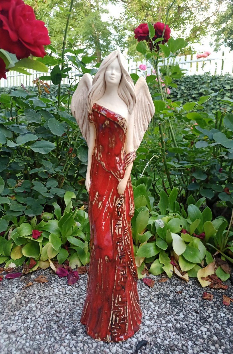 Anděl Diana řecký velký, 41 cm červená