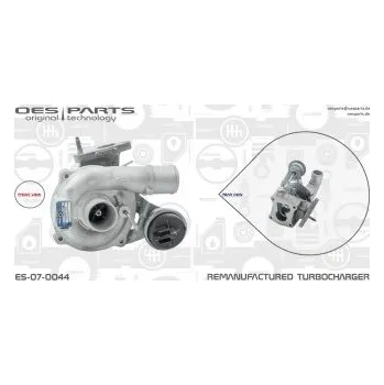 Turbodmychadlo Dmychadlo, plnění RENAULT, 144114521R, 7701476040, 7701476891, 7711368562, 8200315504, 8200507852, 8200882916, OES, ES-07-0044