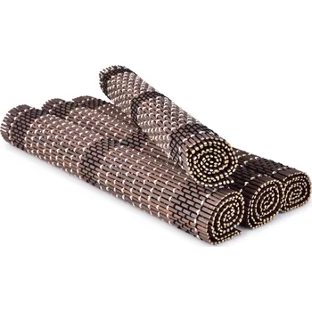 prostírání GoEco® | bambusové prostírání 4 ks | 44 × 30 cm | přírodní podložky na stůl čokoládové Dedra