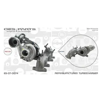 Turbodmychadlo Dmychadlo, plnění VW, 02X0253019, 02X0253019A, 02X0253019AV, 02X0253019AX, 02X0253019V, 02X0253019X, 03G253010D, 03G253010DV, 03G253010DX, 03G253016G, 03G253016GV, OES, ES-07-0074