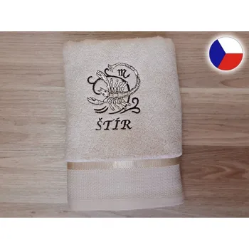 Ručník Luxusní ručník se znamením ŠTÍR 450g béžová/hnědá