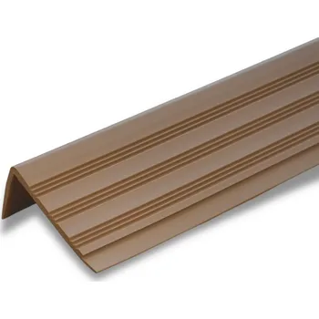 Schodová hrana PVC 1891 - 82×45mm Barva: Středně hnědá č.560, Zvolte délku: 150 cm