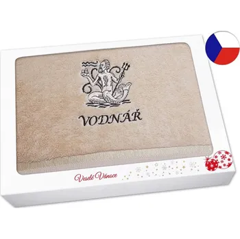 Vánoční dekorace Vánoční dárkové balení ručníku Znamení Vodnář béžová/hnědá