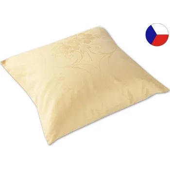 Povlak na dekorativní polštářek Damaškový povlak na polštář 40x40 BOHEMA Rozkvět žlutá