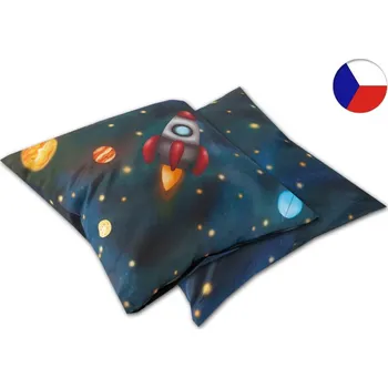 Povlak na dekorativní polštářek Dětský saténový povlak na polštář 40x40 GEON Raketa