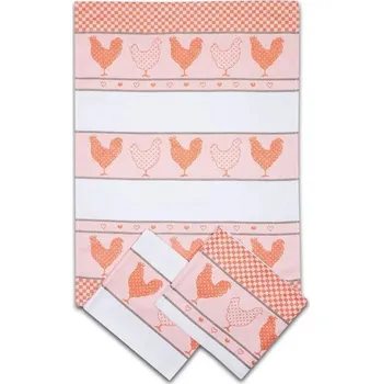 Utěrka Utěrky egyptská bavlna SLEPIČKY 50x70cm 3ks - ORANŽOVÁ