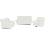 Kožená sedací souprava DUBAJ LUX 3+2+1, bílá (U-1)