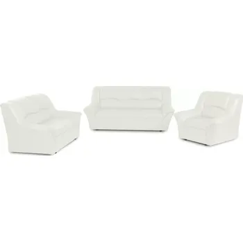 Sedací souprava Kožená sedací souprava DUBAJ LUX 3+2+1, bílá (U-1)