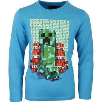 Chlapecké tričko Minecraft tričko Creeper a TNT světle modré dětské Velikost trička: 6 let (116 cm)