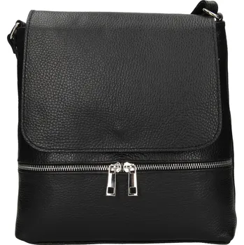 Kabelka Dámská kožená crosbody kabelka Italia Linda - černá