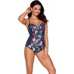 Dámské nadměrné plavky AVA SKJ-47 NAVY FLOWERS MAXI modrá 95G