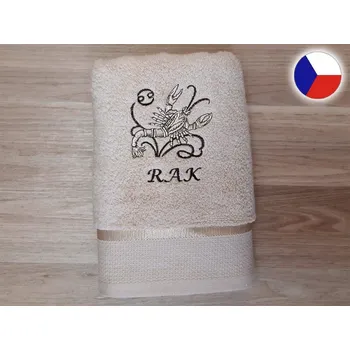 Ručník Luxusní ručník se znamením RAK 450g béžová/hnědá