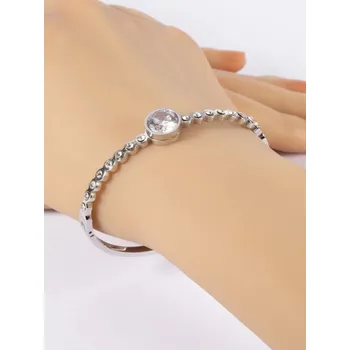 Náramek Prosperk Náramek ocelový s kulatým zirkonem S5053