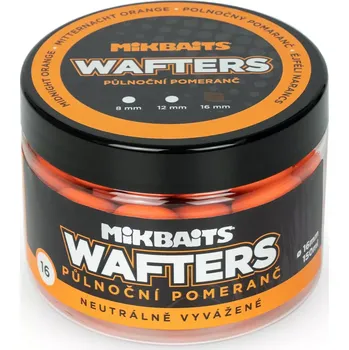 Boilies MIKBAITS Wafters vyvážené nástrahy 150ml - Půlnoční pomeranč 16mm