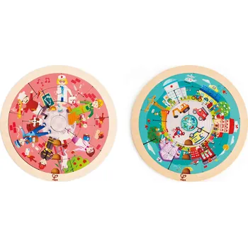 Dřevěná hračka Hape Puzzle-Povolání v kruhu