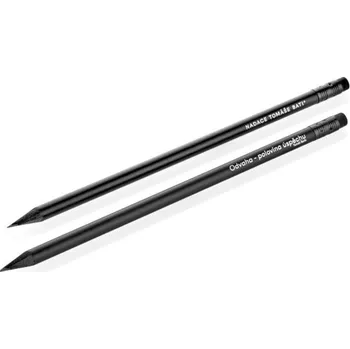 Grafitová tužka Dřevěná tužka „Odvaha – polovina úspěchu“ - Tomáš Baťa černá