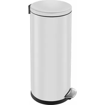Odpadkový koš Koš kovový nášlapný TOP SILENT LUNA, bílý, 30 l