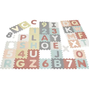 Velké pěnové puzzle pastelové koberec, domeček, ohrádka > varianta růžová