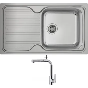 Granitový dřez SET Teka CLASSIC 1B 1D X MLN mikrolinen + Teka IN 938 CR chrom