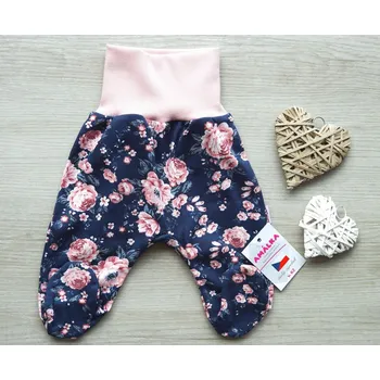 AMÁLKA Bavlněné polodupačky, tmavé květy Velikost: 56