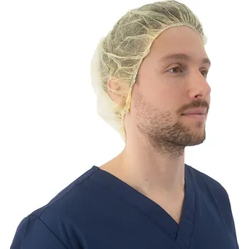 Jednorázová čepice Čepice z netkané textilie, BARET, 100 ks, žlutá Velikost: XXL (61 cm)