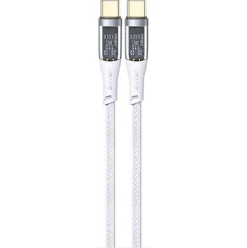 Datový kabel USAMS US-SJ574 Type-C / USB-C to Type-C / USB-C PD 100W nabíjecí data kabel z hliníkové slitiny, délka: 120 cm bílý