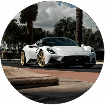 Jedlá dekorace na dort Jedlý papír bílé Maserati 19,5 cm