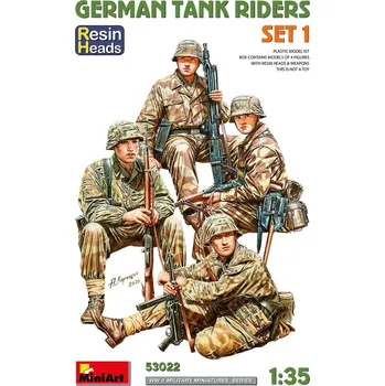 Plastikový model 1/35 German Tank Riders Set 1, Resin Heads (4 fig)