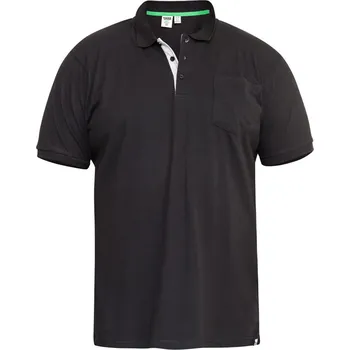 Pánské tričko D555 polokošile pánská GRANT nadměrná velikost 6XL černá
