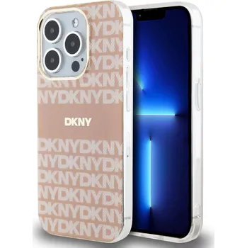 Pouzdro na mobilní telefon DKNY PC/TPU Repeat Pattern Tonal Stripe MagSafe Zadní Kryt pro iPhone 13 Pro Barva: Růžová