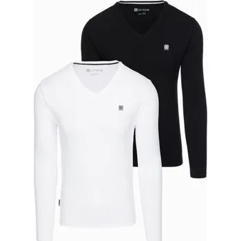 Pánská souprava triček s dlouhým rukávem V-NECK mix 2-pack V4 Z87