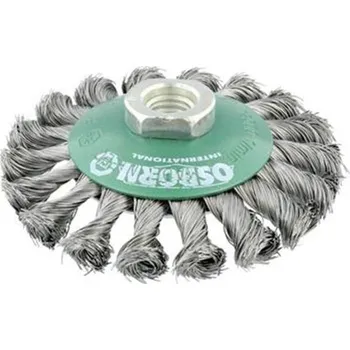 Drátěný kartáč Osborn 0002622331 - Kartáč drátěný talířový pr. 100 mm šíře 13, závit M14, copový NEREZový drát 0,35 mm, Superior