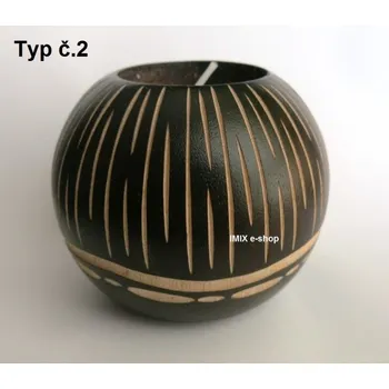 Svícen Dřevěný vyřezávaný svícen 7 cm Typ č.02