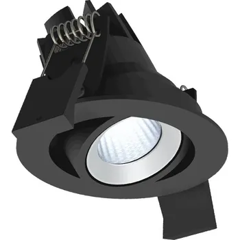 Illuxtron Výklopné vestavné kruhové svítidlo Strada 50 Stmívání: Stmívatelné TRIAC, Teplota chromatičnosti: 2700 Kelvinů, Barva vnější / barva vnitřní: Černá / Bílá 851A03761A02 Výklopné vestavné kruhové svítidlo Strada 50