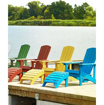 Podnožka k zahradní židli bílá plastová imitace dřeva odolná proti povětrnostním vlivům venkovní moderní styl Beliani