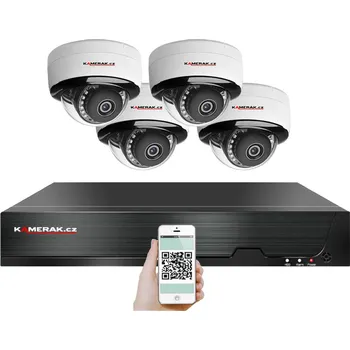 Kompletní kamerový systém 4K PoE IP 4 kamerový set XM-405D 8MPx, mikrofon, CZ menu