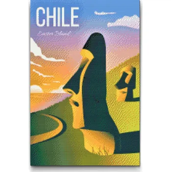 Diamantové malování Diamantové malování - Chile Velikost: 40x60cm, Rámování: Pouze srolované plátno, Diamanty: Kulaté