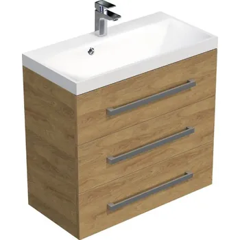 Koupelnový nábytek CUBE W C skř.s UM 80x40x76,5 dub, chrom CUBE2803DH