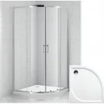 ROSS Čtvrtkruhový sprchový kout REAL 90x90 cm s vaničkou z litého mramoru čiré bezpečnostní sklo 6 mm úpravou proti vodnímu kameni (KR90X90) ROSS