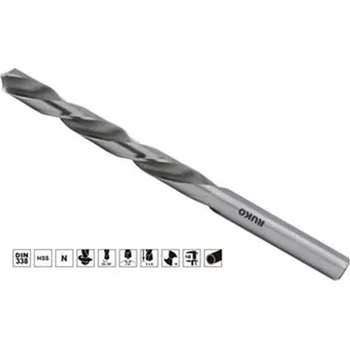 Vrták Ruko 214040LI - Vrták do kovu pr. 4,0 mm délka 75/43 mm válcová stopka, středně dlouhý, vybrušovaný, HSS levotočivý