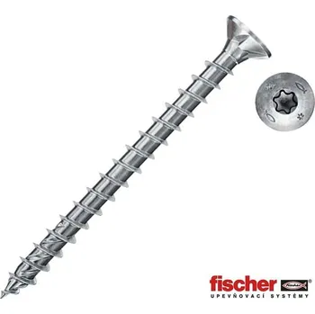 Vrut Fischer 670259 - Vrut univerzální do dřeva pr. 4,5 x 35 mm celý závit, zapuštěná hlava T20, FPF II CTF Power-Fast, bílý zinek
