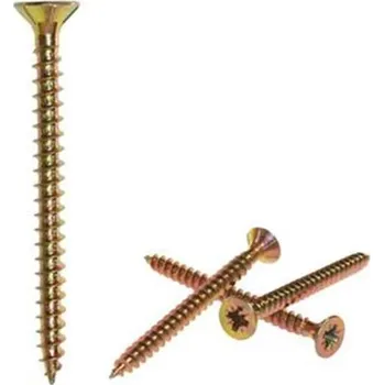 Vrut Vrut univerzální do dřeva pr. 4,0 x 25 mm, celý závit, zapuštěná hlava PZ2, povrch zinek žlutý, (100ks)