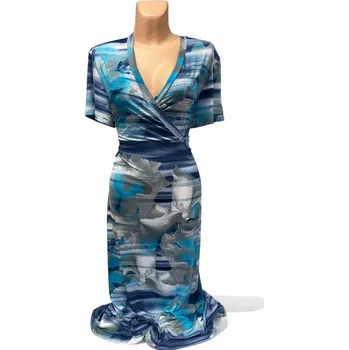 Dámské šaty damské šaty , Barva Modrá, Velikost XXL50, Materiál 98% Polyester 2% Lycra