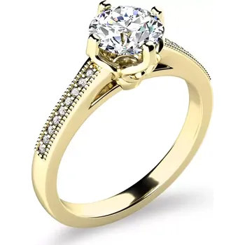 Prsten Zásnubní prsten žluté zlato 585/1000 přírodní diamant 0.099 ct G/SI ZP-10977-ZL-DIA velikost 48